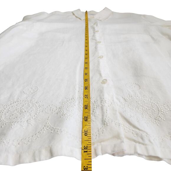 Liz Claiborne by Elisabeth Womens Linen Embroidered Button Up Shirt Plus Size 2X - Picture 9 of 9
